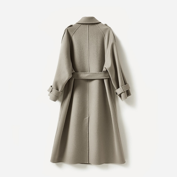 Oversized Winter Wool Cashmere Coat Size Small - NO BELT - Picture 2 of 16